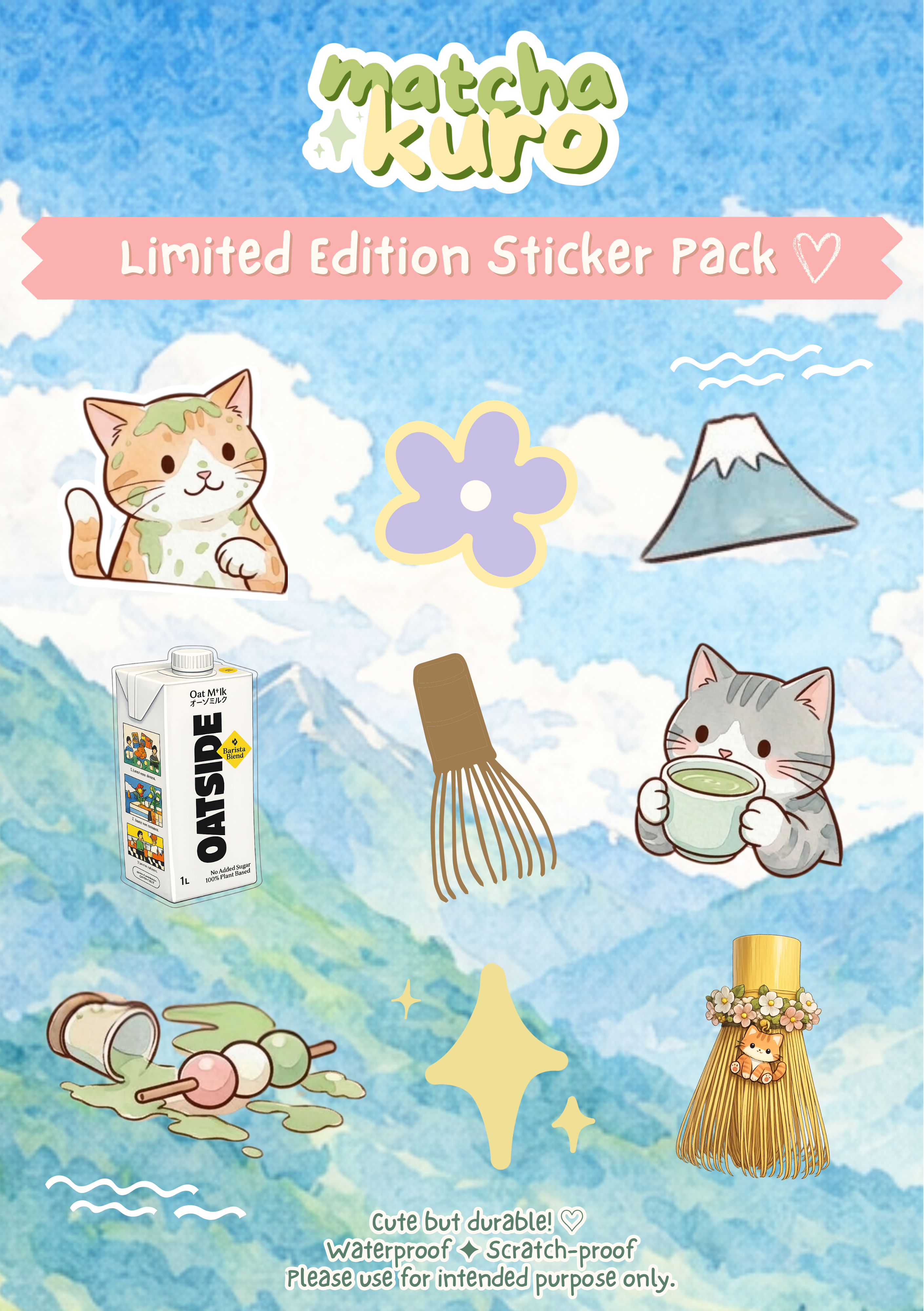 Matcha & Cat Friends Sticker Pack